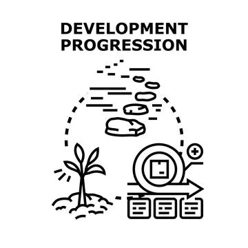 Development progression process growth vector icon concept Stock Illustration