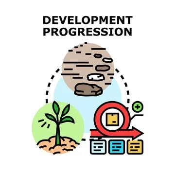 Development progression process growth vector icon concept Stock Illustration