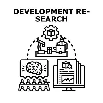 Development research process business innovation concept Stock Illustration
