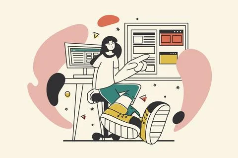 Development Retro Illustration 스톡 일러스트