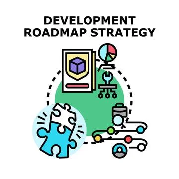 Development roadmap strategy vector concept illustration Stock Illustration