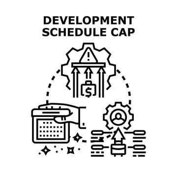 Development schedule cap planning and project management Stock-Illustration