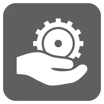 Development Service Flat Squared Glyph Icon Stock Illustration