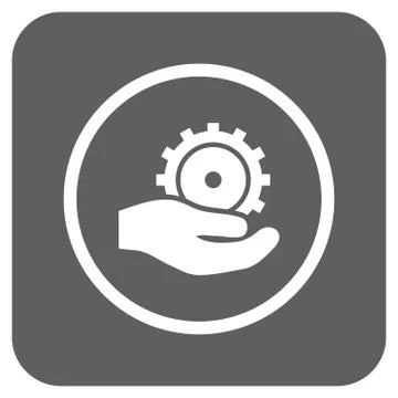 Development Service Flat Squared Glyph Icon Stock Illustration