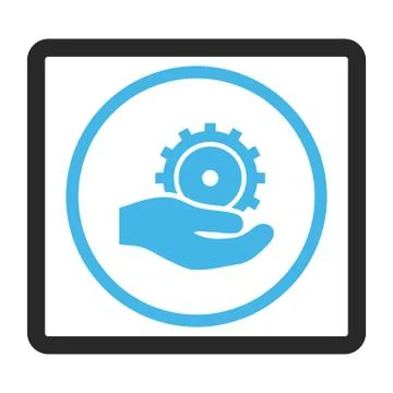 Development Service Framed Glyph Icon 스톡 일러스트