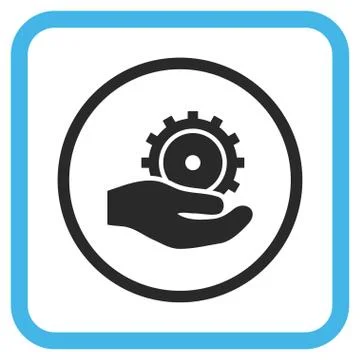 Development Service Glyph Icon In a Frame Stock Illustration