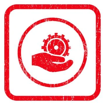 Development Service Icon Rubber Stamp Stock Illustration