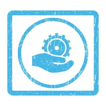 Development Service Icon Rubber Stamp Stock Illustration