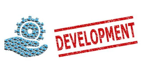 Development Service Recursive Collage of Development Service Items and Grunge イラスト素材