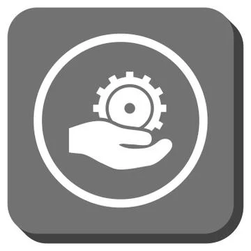 Development Service Rounded Square Glyph Icon Stock Illustration