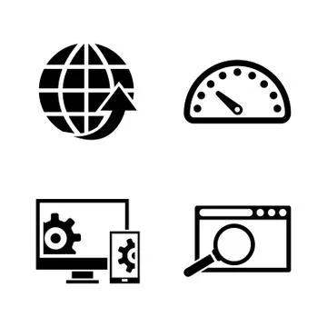 Development. Simple Related Vector Icons Stock Illustration