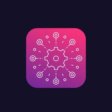 Development, software integration, automation linear vector icon 스톡 일러스트