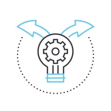 Development solutions line icon, outline symbol, vector illustration, concept 스톡 일러스트