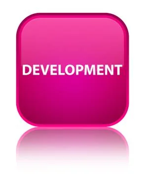 Development special pink square button Illustrazione stock