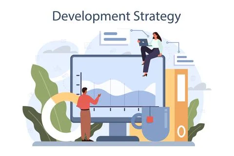 Development strategy concept. Business planning. Idea of company Illustrazione stock