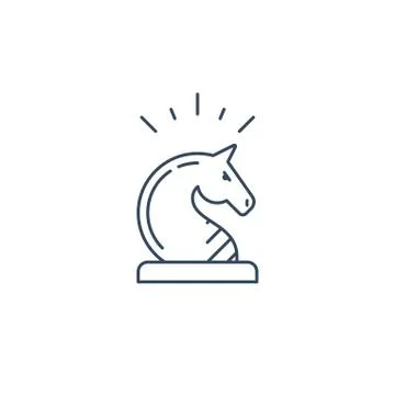 Development strategy, thinking improvement, chess game, smart solutions icon 스톡 일러스트