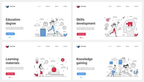 Development of student skills, study of information and education, graduation Stock Illustration