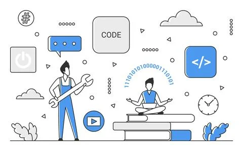 Development support team Illustrazione stock