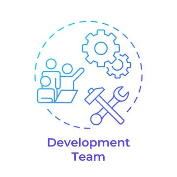 Development team blue gradient concept icon Illustrazione stock