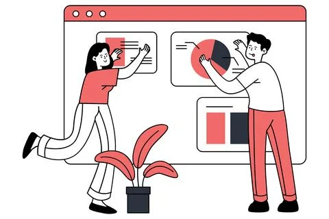 Development Team Collaborationillustration Illustrazione stock