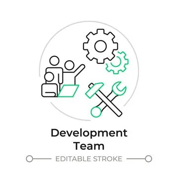 Development team duotone line art concept icon Illustrazione stock
