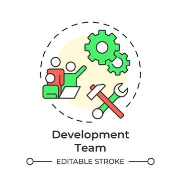 Development team multi color concept icon Stock Illustration