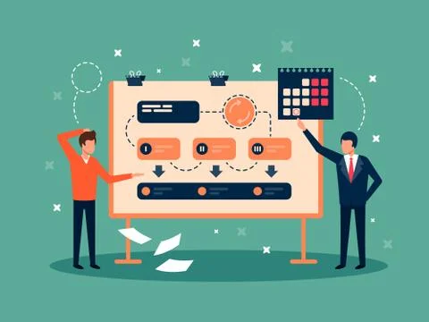 Development team planning project Stock Illustration