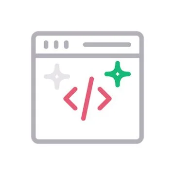 Development thin line colour icon 스톡 일러스트