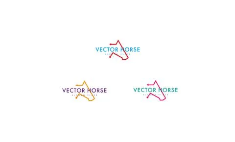 Development  three logo vector horse 스톡 일러스트