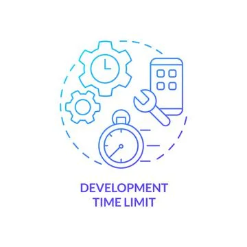 Development time limit blue gradient concept icon Stock Illustration