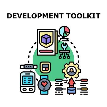 Development toolkit creating software and web applications Stock Illustration
