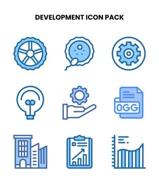 Development Two Colour Bundle Icons Pack イラスト素材
