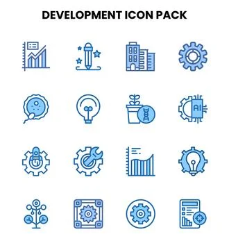 Development Two Colour UI Icons Pack イラスト素材