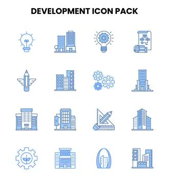 Development Two Colour Vector Icons Pack 스톡 일러스트
