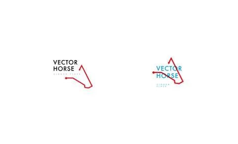 Development two logo vector horse イラスト素材