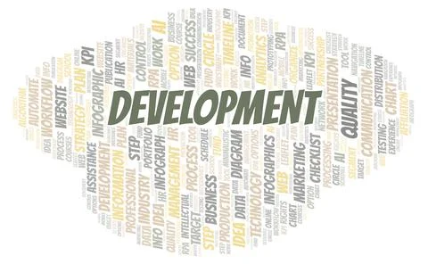 Development typography word cloud create with the text only. 스톡 일러스트