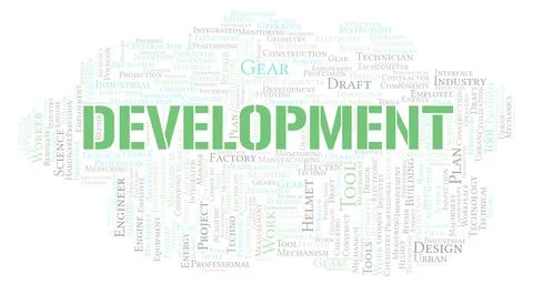 Development typography word cloud create with the text only 스톡 일러스트