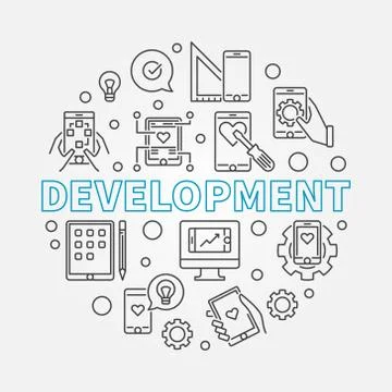 Development vector round business outline illustration Stock Illustration
