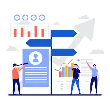 Development way concept with character. Performance improvement, profession.. Stock Illustration