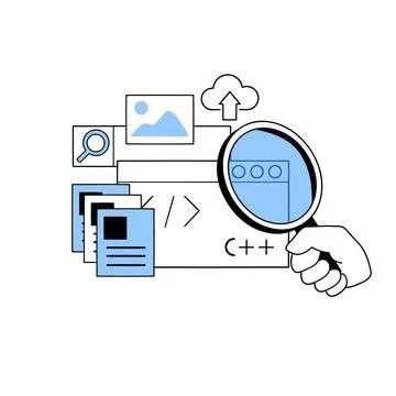 Development of the website and application web design. Illustrazione stock