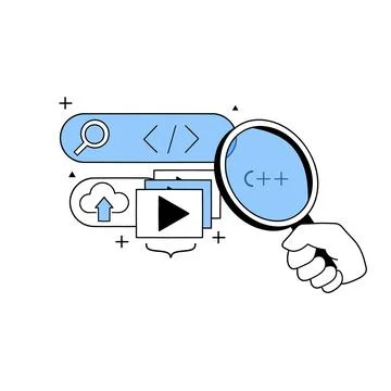 Development of the website and application web design. Digital profession Illustrazione stock