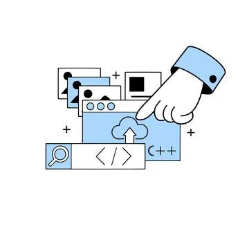 Development of the website and application web design. イラスト素材