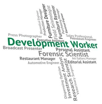 Development Worker Shows White Collar And Advance Stock Illustration