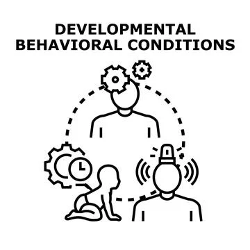 Developmental behavioral conditions concept vector illustration Stock Illustration