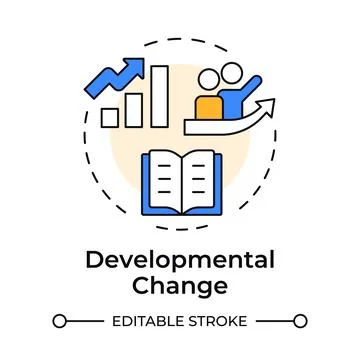 Developmental change multi color concept icon Stock Illustration