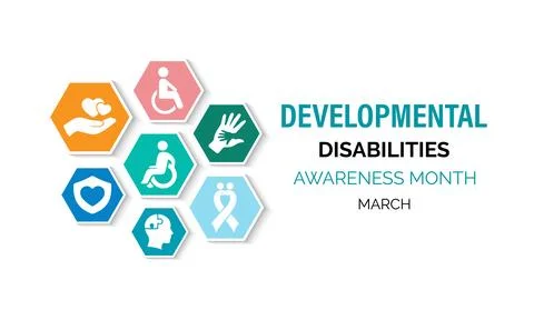 Developmental Disabilities awareness month is observed every year in March Stock Illustration