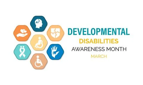 Developmental Disabilities awareness month is observed every year in March Stock Illustration