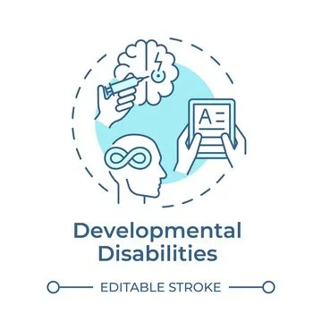 Developmental disabilities soft blue concept icon Stock-Illustration