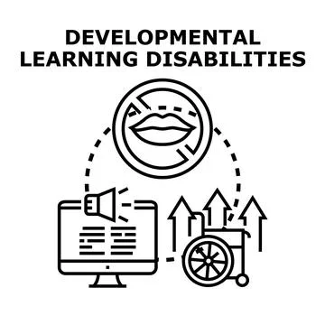 Developmental learning disabilities concept receiving support and progress Stock Illustration