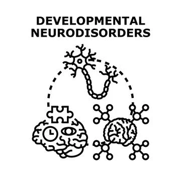 Developmental neurodisorders concept representing brain health challenges Stock Illustration